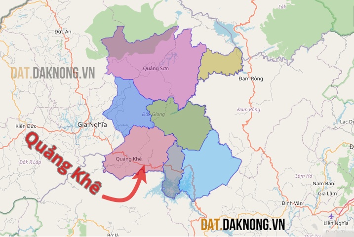 Vị trí xã Quảng Khê trong bản đồ hành chính huyện Đắk Glong - Đắk Nông
